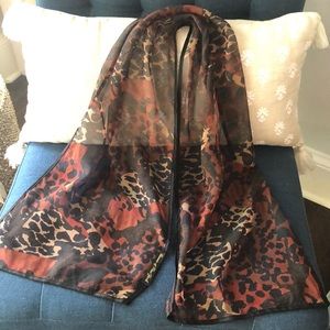 Animal print silk scarf
